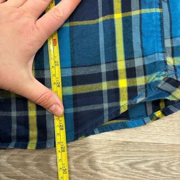 The North Face Regular Fit Men Green Blue Flanel Cotton Shirt sz M - Picture 8 of 11